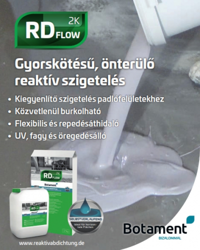 Termékújdonság: BOTAMENT® RD Flow gyorskötésű önterülő reaktív vízszigetelés